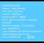 Feald sales Executive for paytm