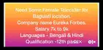 Urgent Hiring Female Tele Sales Executive For Baguiati Location