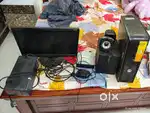 Computer with speakers power backup WiFi router full set