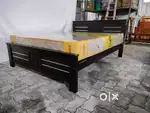 New wooden Queen cot with mattress at wholesale price