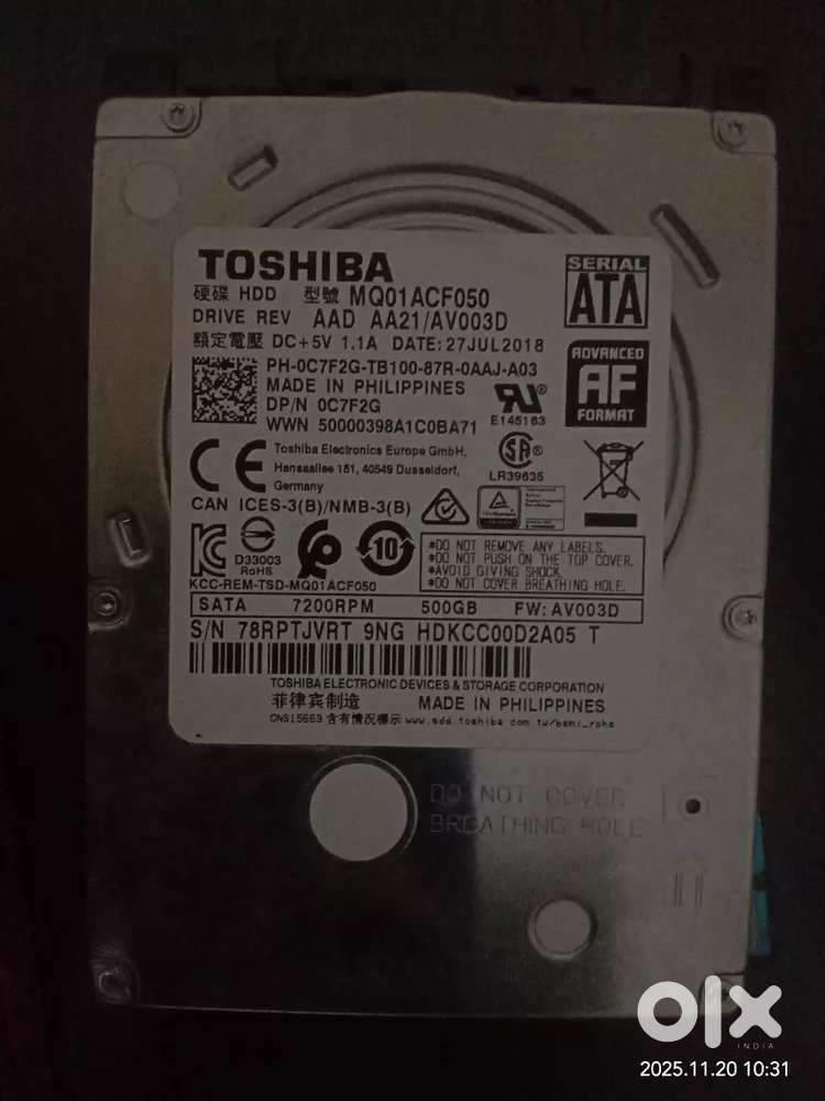 Toshiba HARD DISK 7200RPM