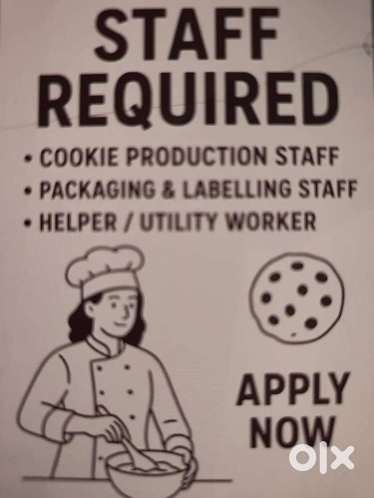 Cookie maker required for bakery