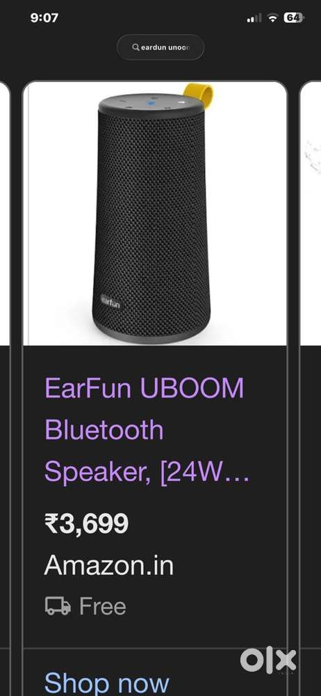 Earfun uboom 360 degree bluetooth speaker new condition