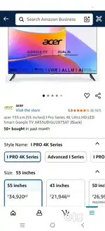 Acer I Pro 55 inch 4K LED TV in Warranty