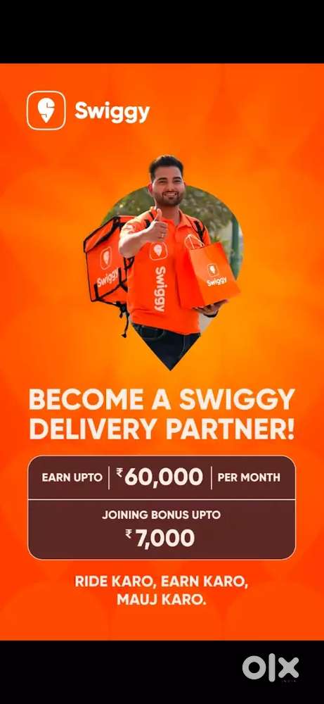 Swiggy Delivery Boy – ₹10,000–15,000 हफ्ते में – पूरे राजस्थान
