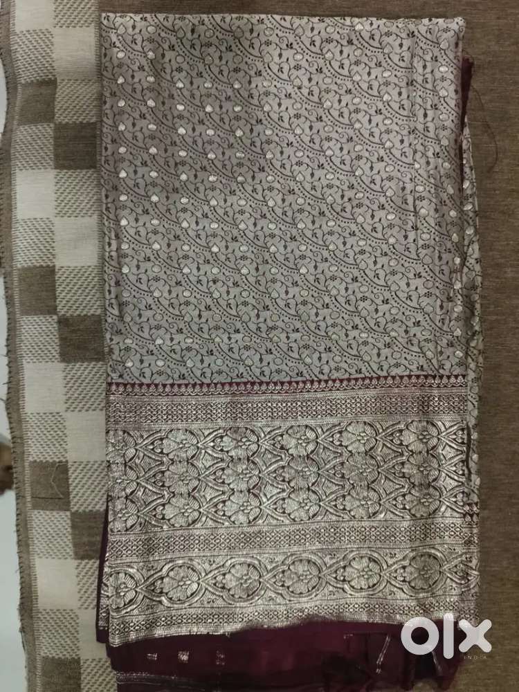 Handmade Patola Silver Saree - Antique
