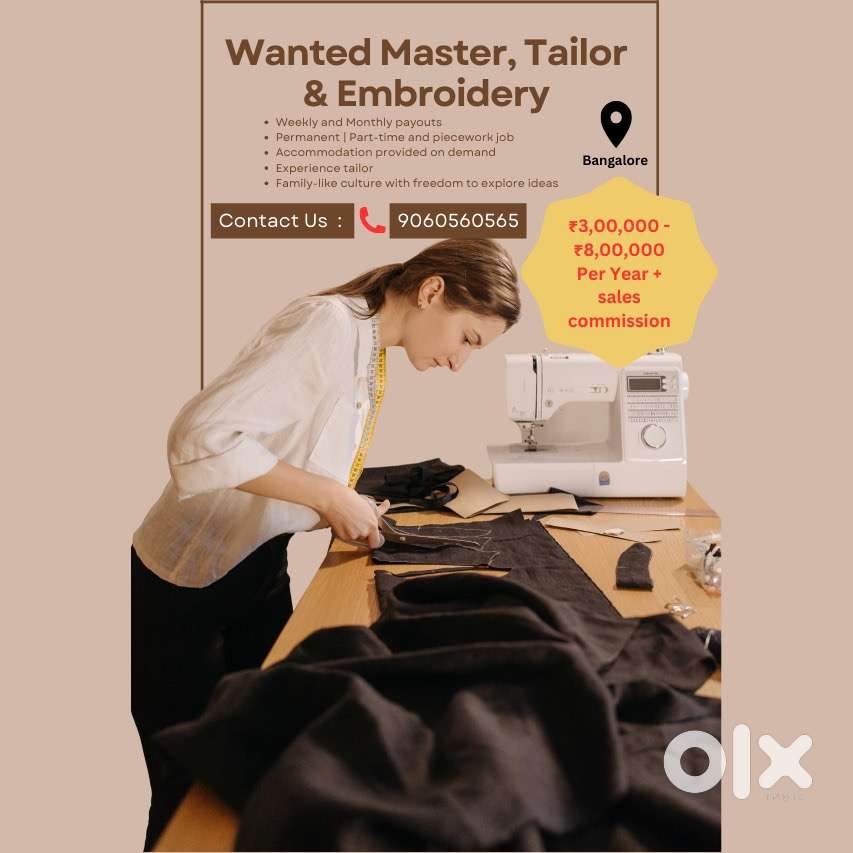 Wanted Master, Tailor and Handwork