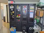 2 wardrobes and 2 racks and 1 computer table