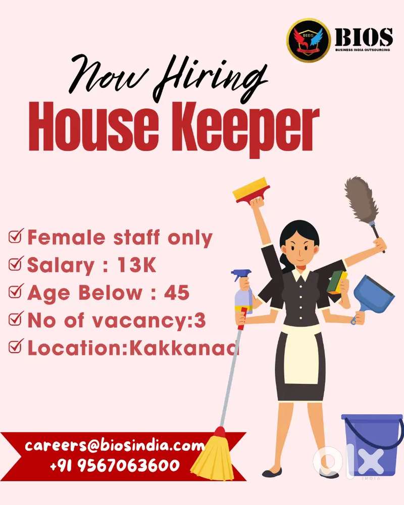 Hiring Housekeeping staff/Cleaning staff