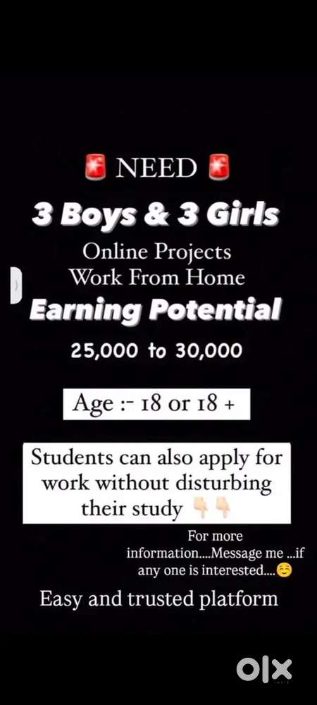 Part time/full time job for 12th pass out stdent's