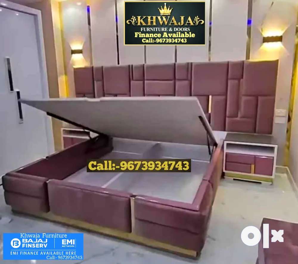 Khwaja Furniture. Hydraulic Plywood Bed (Bajaj finance)