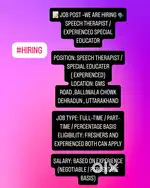 Vaccancy for Speech therapist