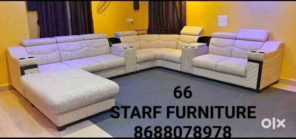 Brand new model U shape sofa with launger available in starf furniture