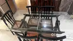 Dining table with six chairs