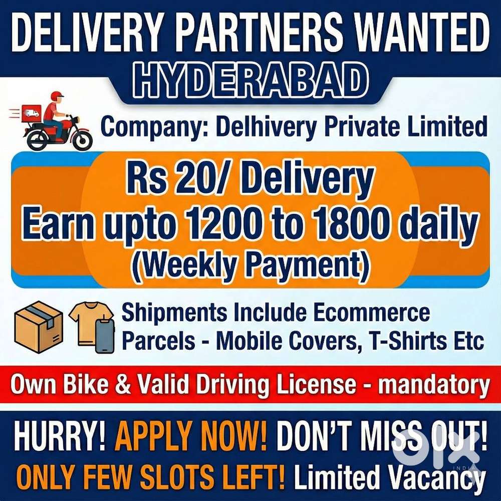 Hiring Riders for Parcel Delivery – Weekly Payout