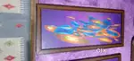 Purple background abstract painting frames