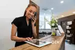 Female receptionist and spa massage