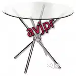 New ss cross stick with glass top meeting table conference table cafe