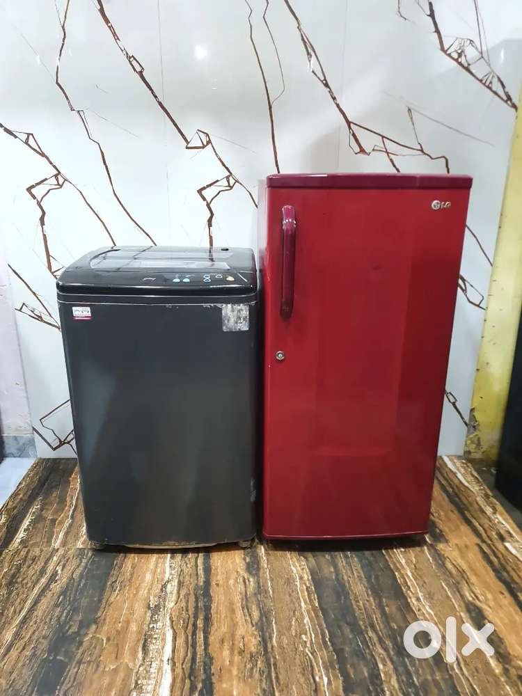 Lg 192 ltrs single door refrigerator and washing machine 6.2kg top 96
