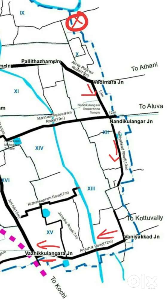 Commercial Plot for rent N Paravur, near two important highways