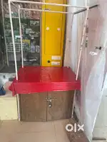 Plywood Table with storage counter