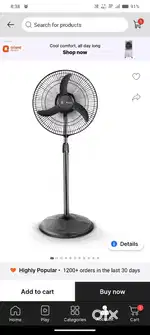 Pedestal fan in mint condition and gun tucker for windows mesh