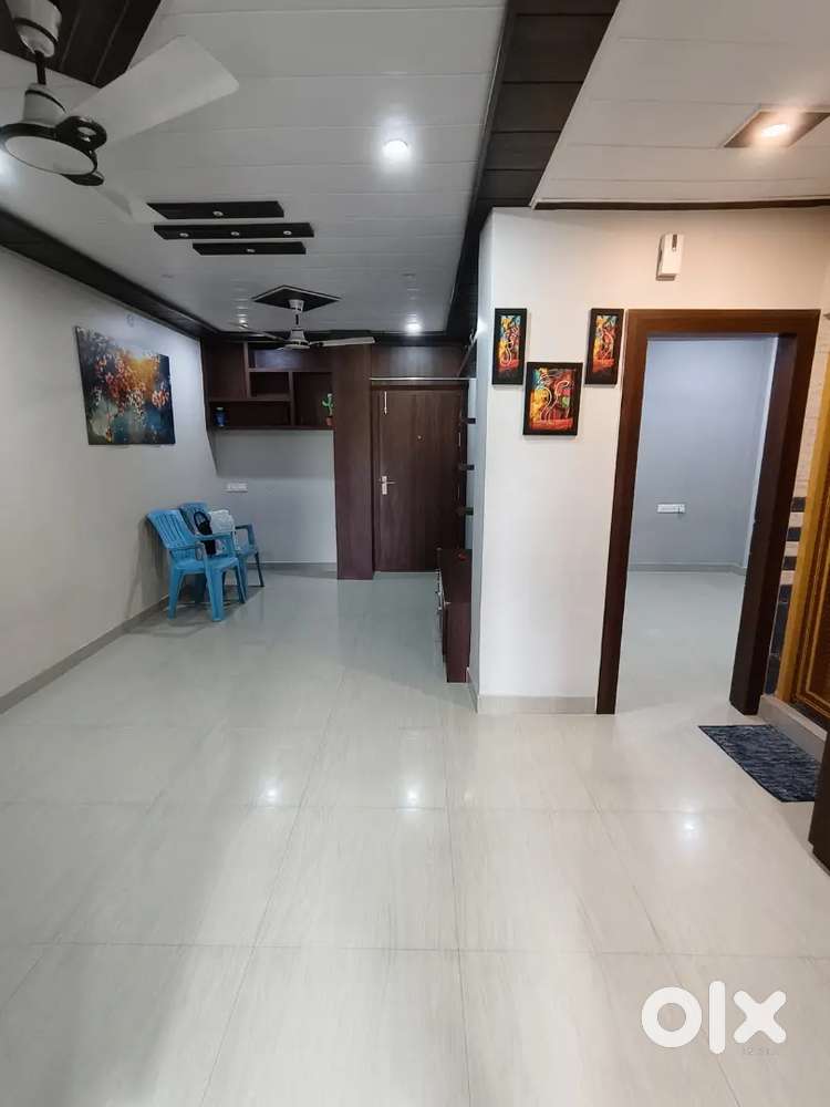 2bhk semi furnished, with bed, AC, wardrobe and modular kitchen.
