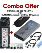 KIOXIA 256GB SSD XG6 NVMe with NVME M2 Enclosure Fan (Only 2 Days use)