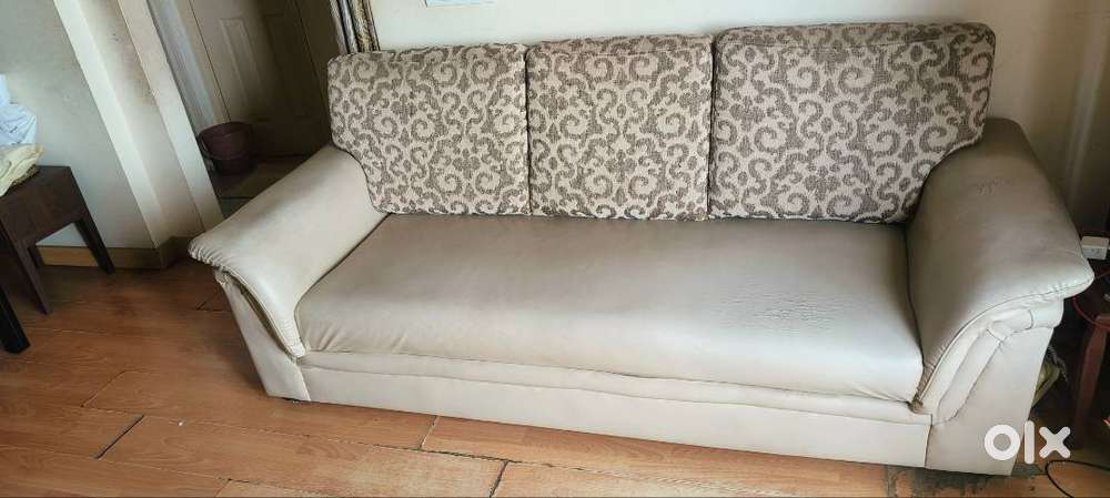 Leatherite and Fabric Sofa