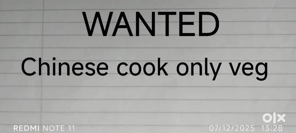 Chinese cooking only Veg