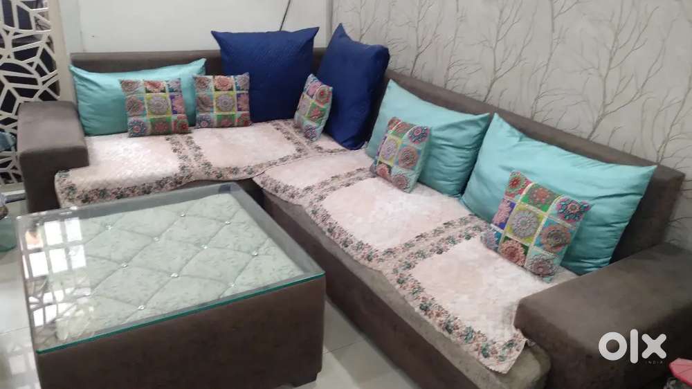 L shape Sofa Set 5+2+2 with Centre Table