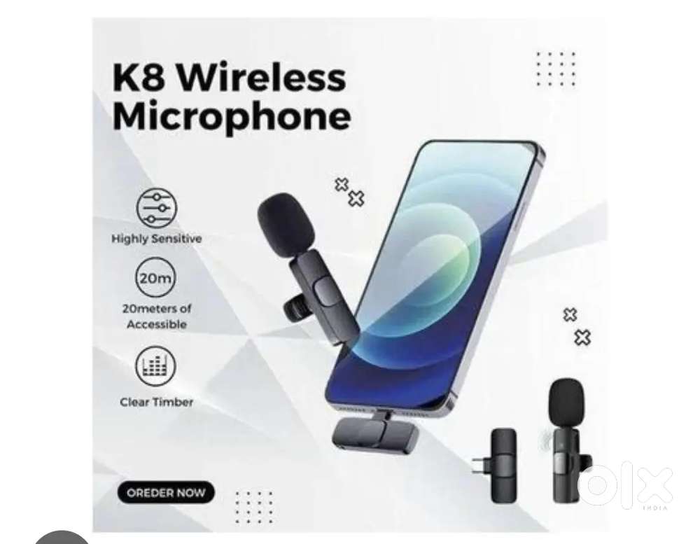 K8 Wireless Lavalier Microphone for Android & iPhone  Clear Sound