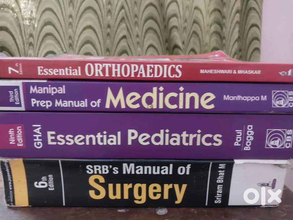 Mbbs final year text books(op ghai -pedia,SRB,Manipal-medicine,ortho)
