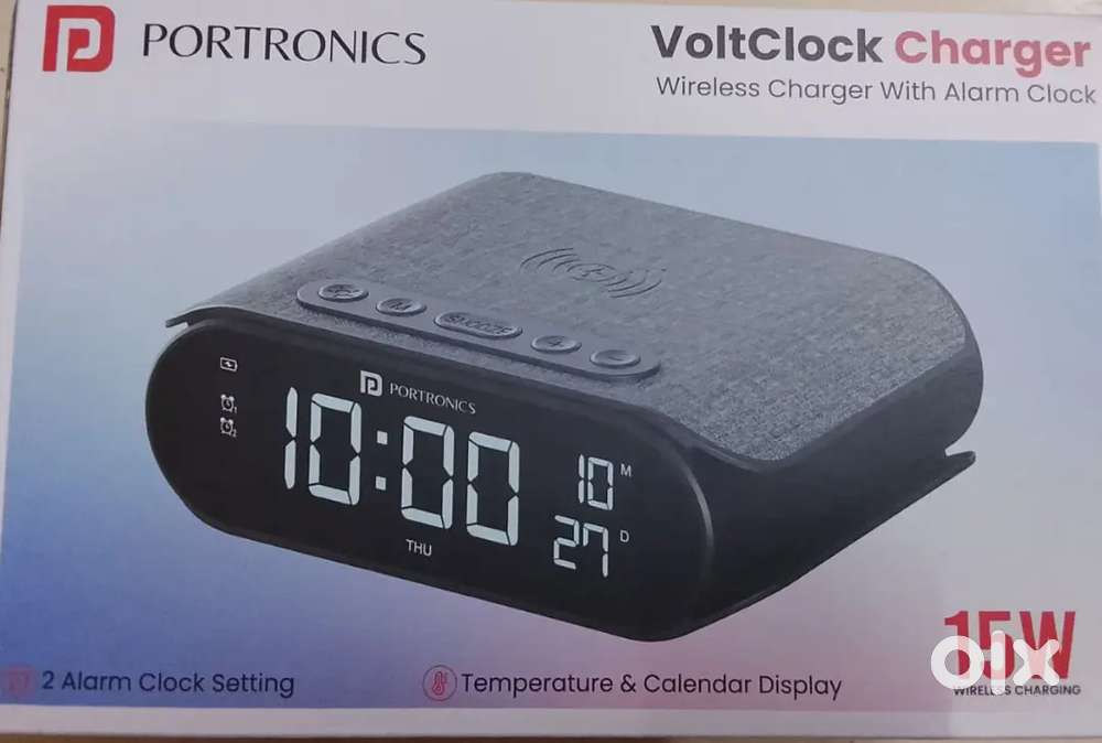 Brand new Sealed Portronics Voltclock Wireless charger with AlarmClock