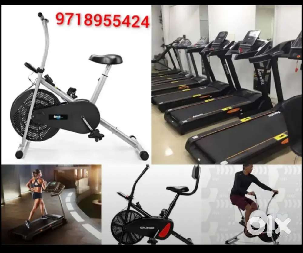 All gym equipment exercise cycle and treadmill