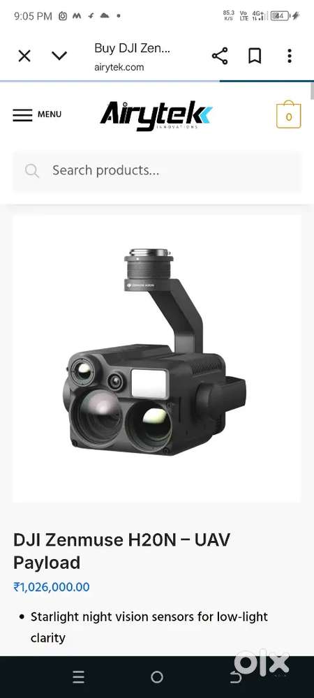 Drone camera night vision