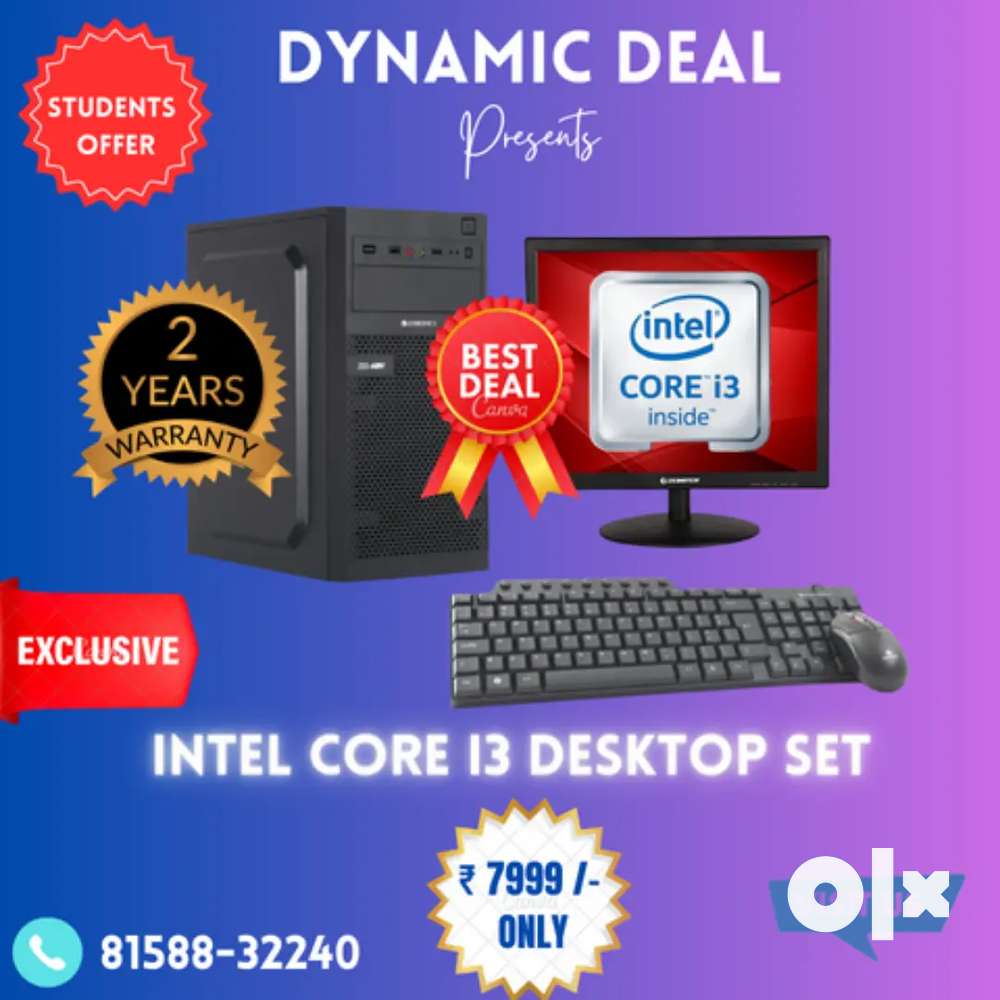 Brand New i3 Desktop Computer@ 7999 /- Only With 2 Year Warranty