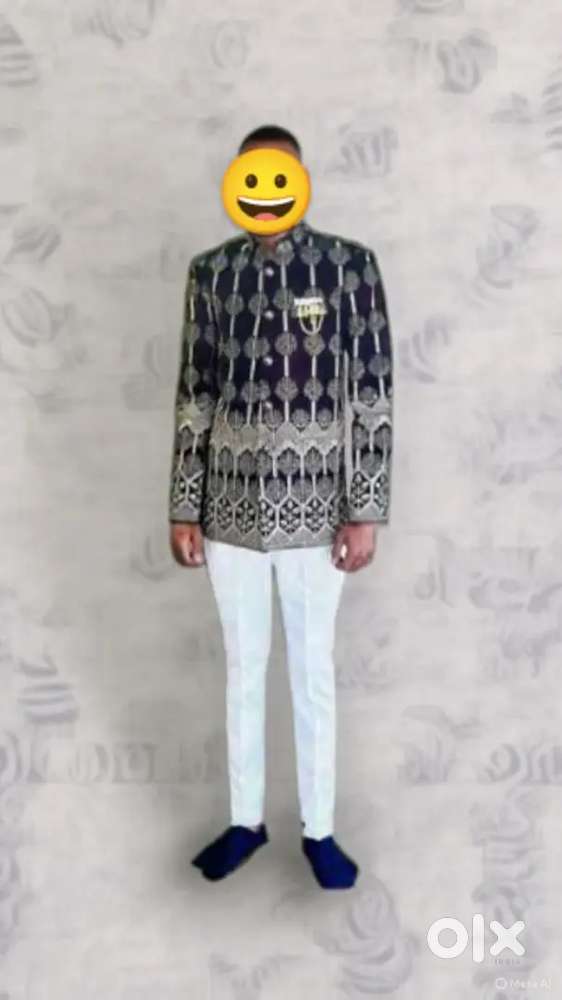 Jodhpuri in black colour with white pant