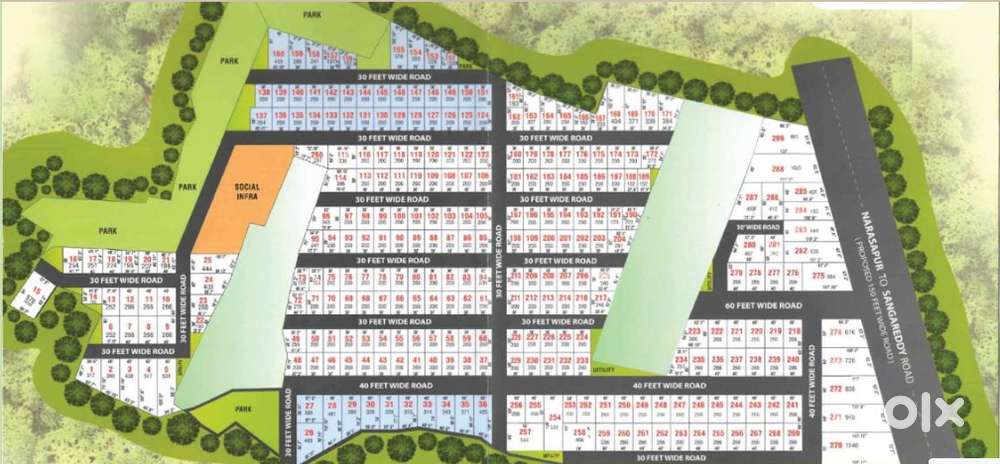 Villa Plots for Sale @ IIT Kandi, Narsapur Hwy facing