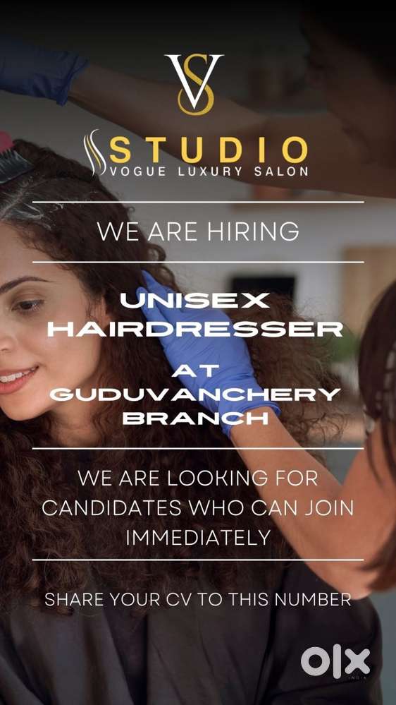 we are hiring unisex hairdresser