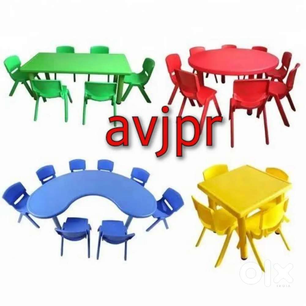 New Play School furniture Half Moon Table with 6 Chairs Just ₹3799