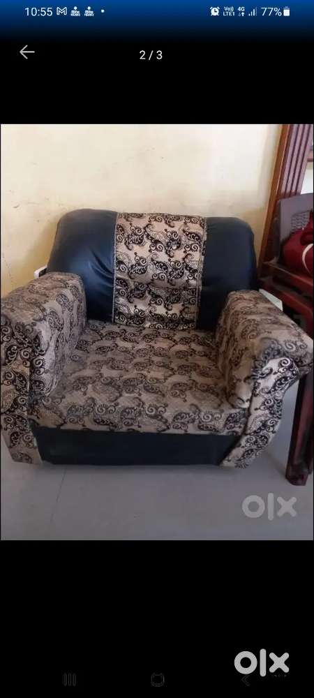 Old heavy glass dining table and old sofa for sale negotiable