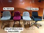 office chair Rs.1,650 each & , Red white Rs. 950/-
