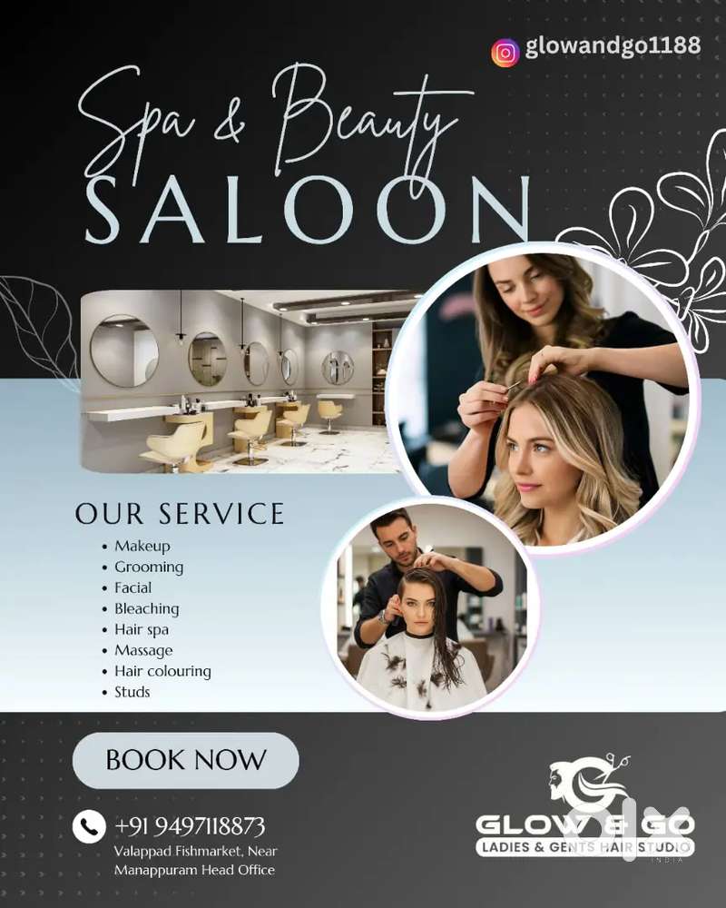 Beauty parlour ladies and gents,resaption staff