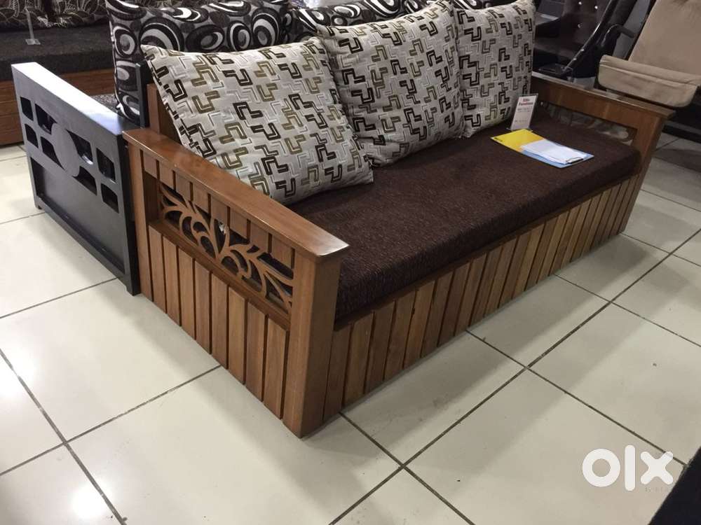 Solid Teak Wood Sofa Cum Bed
