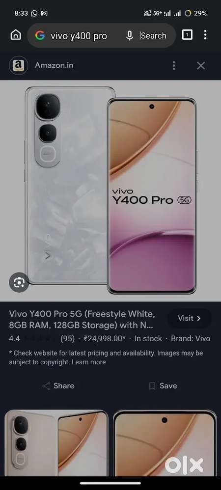Vivo Y400 pro 8GB 128 exchange with iphone