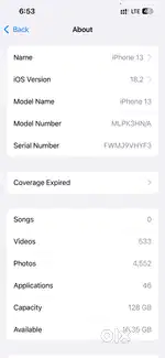 iPhone 13 fresh condition battery percent 80
