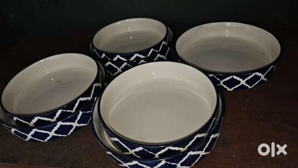 Restaurant Salad Premium Ceramic Bowls - 4 sets of 2 pcs each(Med & L)