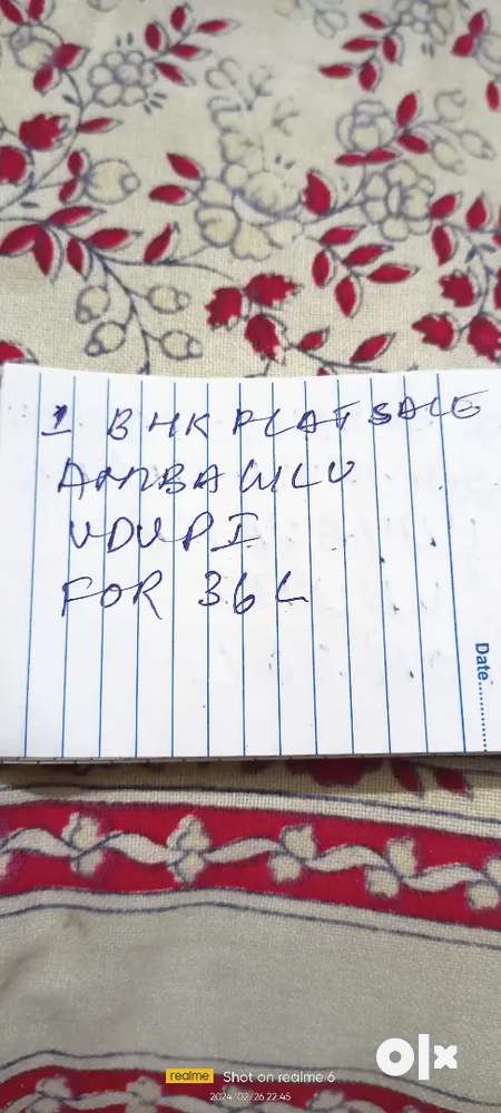 1 BHK flat for sale in Ambagilu udupi for 36 lakhs.