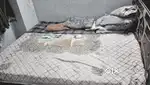 Double bed, dressing table, Cupboard